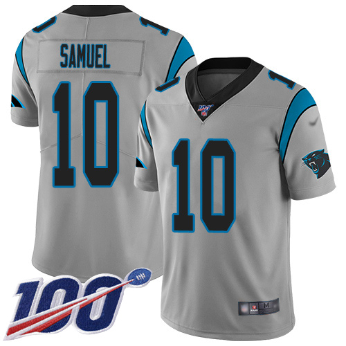 Carolina Panthers Limited Silver Youth Curtis Samuel Jersey NFL Football #10 100th Season Inverted Legend->women nfl jersey->Women Jersey